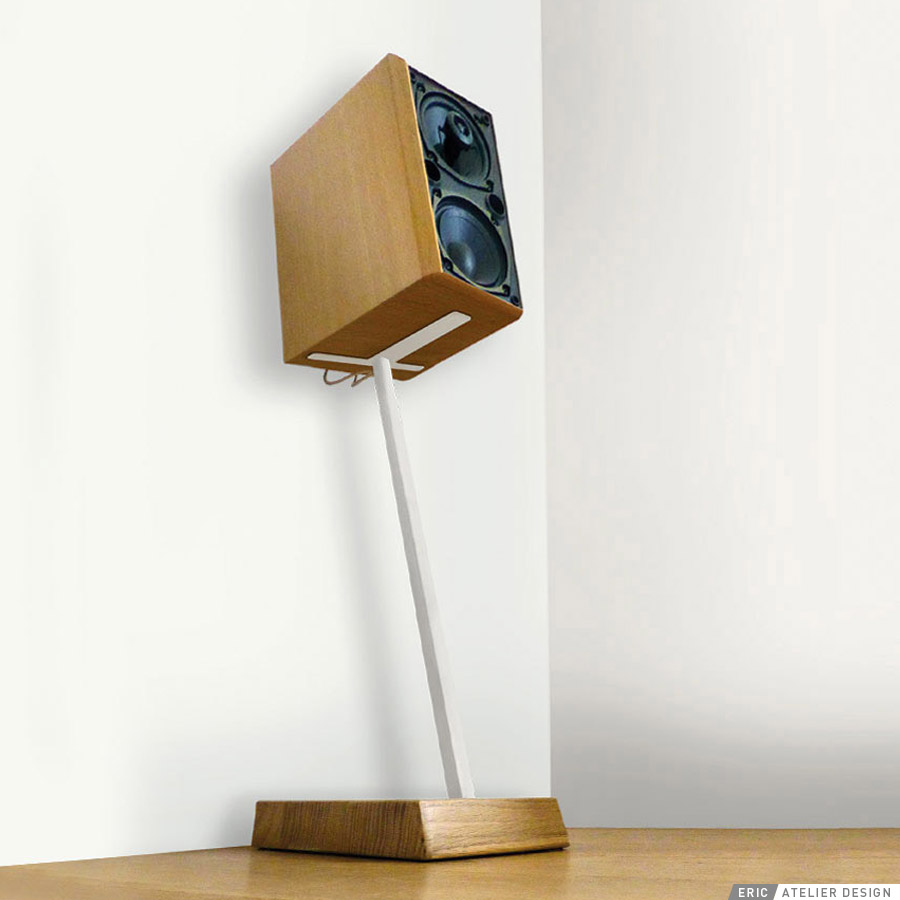 photo pied enceintes audio